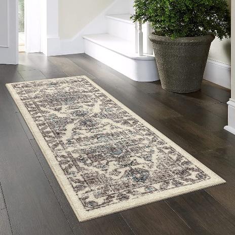 Maples Rugs Pelham Vintage Runner Rug Non Slip Hallway Entry Carpet