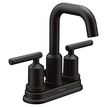 Moen 6150BL Gibson Two-Handle Centerset High Arc Modern Bathroom Faucet With Drain Assembly