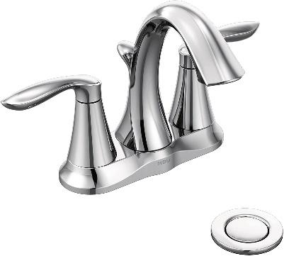 Moen 649 Eva Two-Handle Centerset Bathroom Sink Faucet with Drain Assembly
