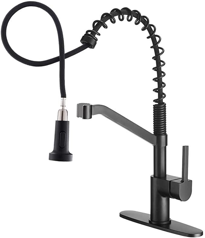 OWOFAN Brass Matte Black Industrial Faucet