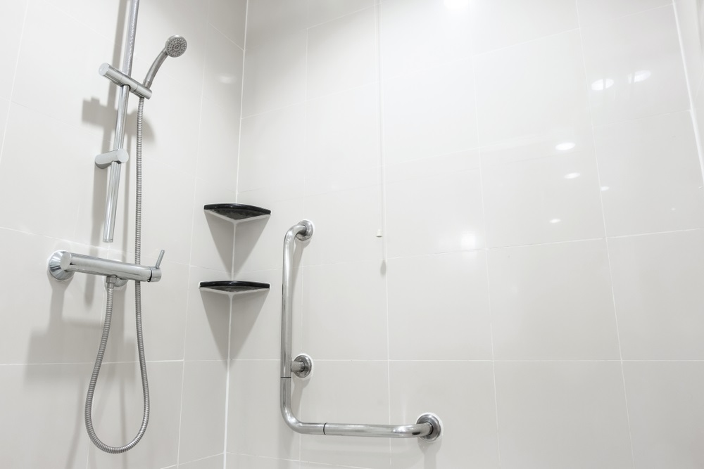 shower and handrail for elderly people